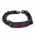 Red medical logo men's bracelet titanium jewelry
