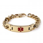 Edition fashion curved brand red medical logo men's bracelet titanium jewelry
