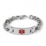 Version of the fashion bend brand red medical logo men's bracelet titanium jewelry