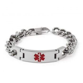 Version of the fashion bend brand red medical logo men's bracelet titanium jewelry