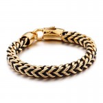 New wave retro leather braided rope titanium bracelet