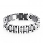 Men's titanium bracelet diamond set titanium bracelet for men