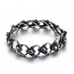  titanium flat skull bracelet