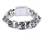  Hip-hop chic style bracelets men's titanium bracelets thick section skull jewelry