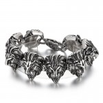  Alternative wild animal lion head titanium bracelet