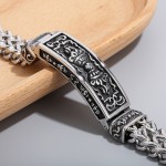  Fashion pattern curved brand titanium men's bracelet