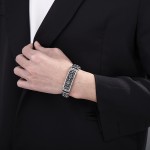  Fashion pattern curved brand titanium men's bracelet