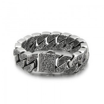  Pattern casting titanium bracelet for men