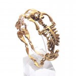  Vintage exaggerated skull and bones titanium bracelet for men