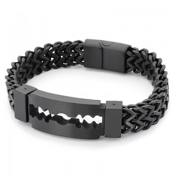  Blade curved brand vacuum plating titanium bracelet for men