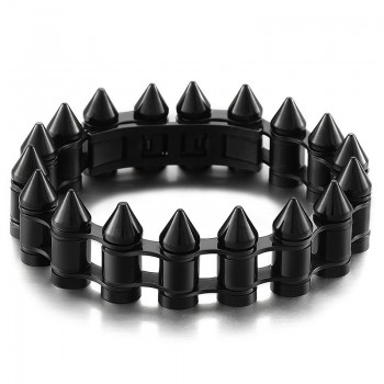  Fashion bullet head men's titanium biker bracelet