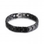 Men's black stone magnetic bracelet