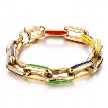Hip-hop spliced Cuban colorful bracelets