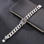  Vintage chic style round plate Masonic titanium bracelet for men
