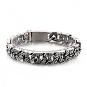  Vintage geometric chic titanium bracelet for men