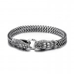  Vintage Cool fashion double-headed snake titanium bracelet for men