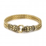  Cool vintage chic style double-headed snake titanium bracelet for men