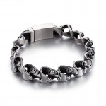   Cool chic skull titanium bracelet for men