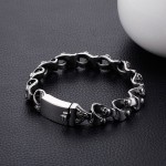   Cool chic skull titanium bracelet for men