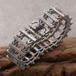  chic style dragon head titanium bracelet for men