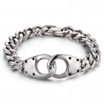  Fashion handcuff geometric woven titanium bracelet for men