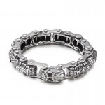  Fashion skull keel machine chain titanium bracelet for men