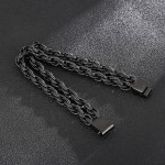  Fashion black plated double titanium men's bracelet