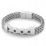  Fashion Square hollow titanium bracelet for men