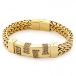  Fashion Street Curved brand woven titanium bracelet for men