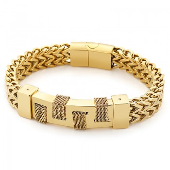  Fashion Street Curved brand woven titanium bracelet for men