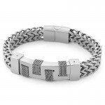  Fashion street photography curved brand woven titanium men's bracelet