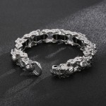  Fashion chic floral skull men's titanium bracelet