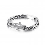  Cool cross curved brand hip-hop titanium bracelet for men