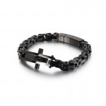  Cool cross bend hip-hop titanium bracelet for men
