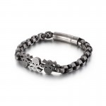  Fashion Street style hip-hop skull men's titanium bracelet