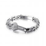   Cool wrench back type curved plate men's titanium bracelet