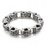   Cool floral x-shaped hollow titanium bracelet for men