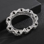   Cool floral x-shaped hollow titanium bracelet for men
