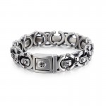  Men's titanium bracelet with skull pattern