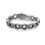  Men's titanium bracelet with skull and crossbones