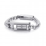  Rock hip-hop cross hollow square men's titanium bracelet