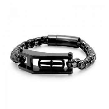  Rock hip-hop cross hollow square men's titanium bracelet