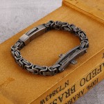   Back type curved sign cross titanium bracelet for men
