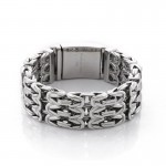   v-shaped hollow titanium bracelet for men