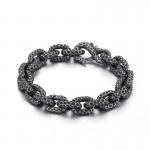   Fashion polka dot titanium bracelet for men