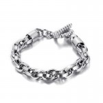   Cool fashion skull clasp titanium bracelet for men
