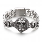  Skull head flower titanium bracelet for men
