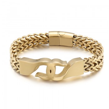  Cross hook titanium men's bracelet with accessories