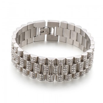 American HipHop Tank Diamond Men's Hip Hop Titanium Bracelet