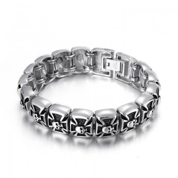  Ghost cross skull men's titanium bracelet